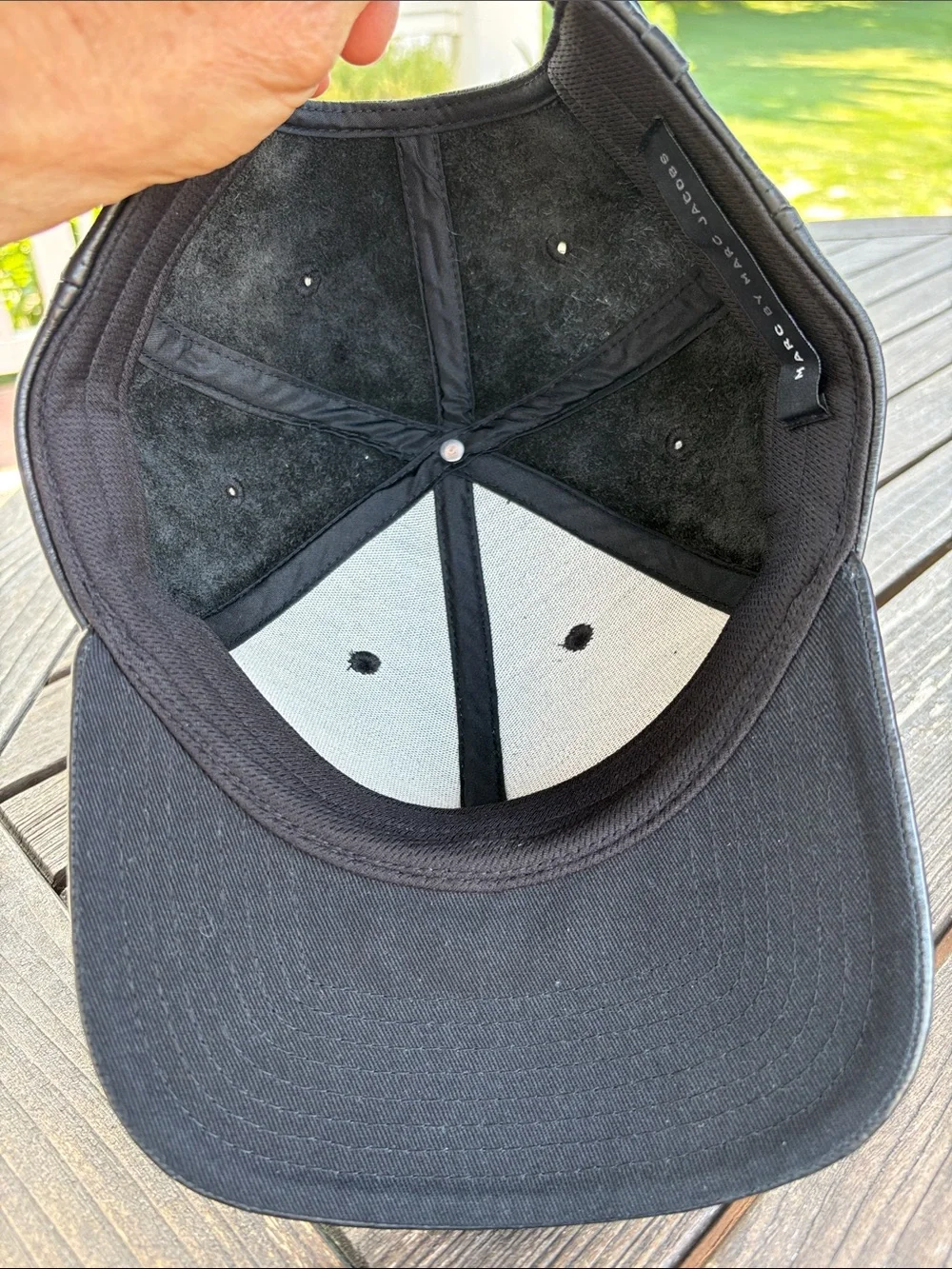 Marc By Marc Jacobs Black Leather Baseball Cap